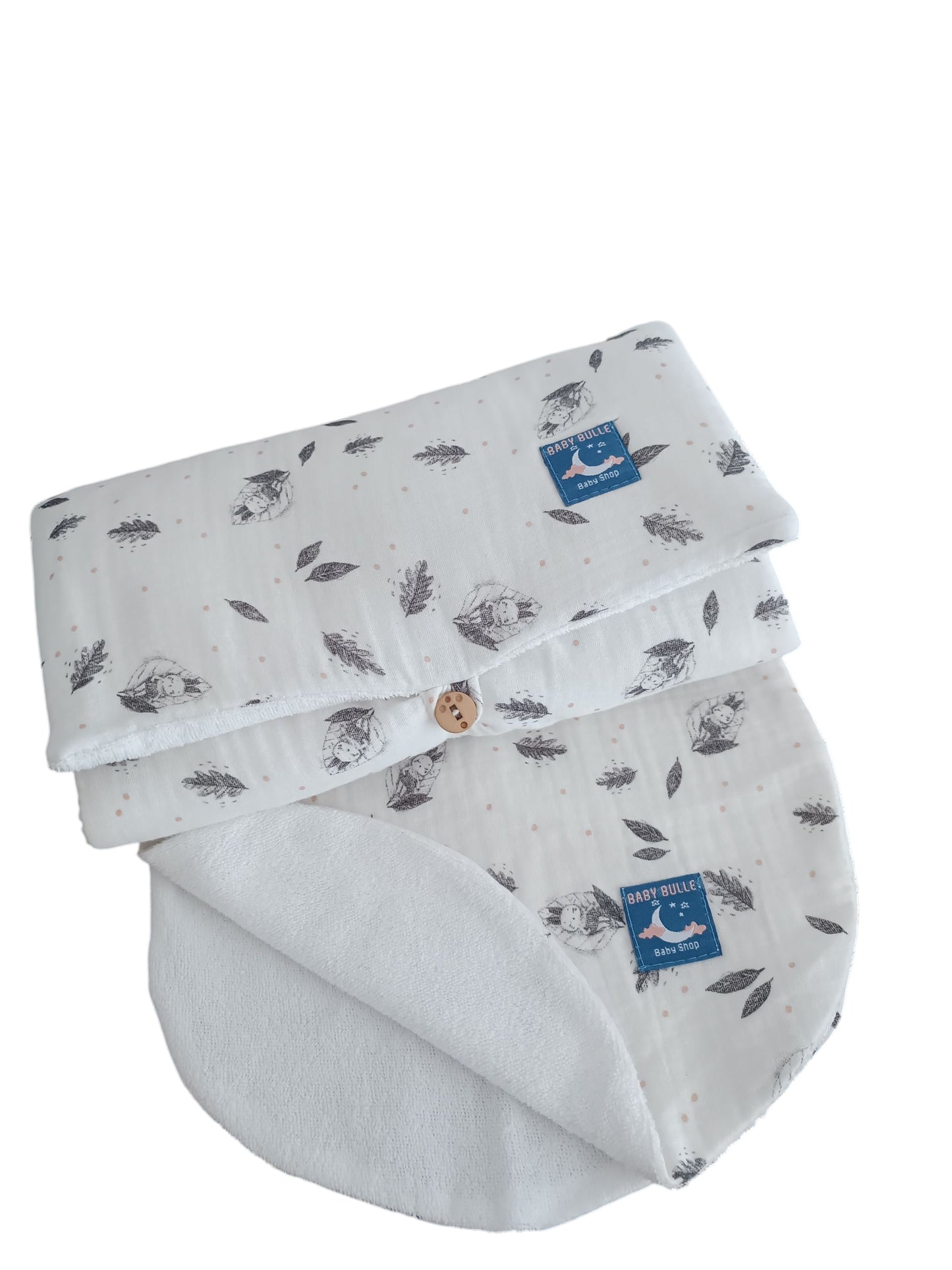 Tapis à langer & protège épaule gaz de coton blanc