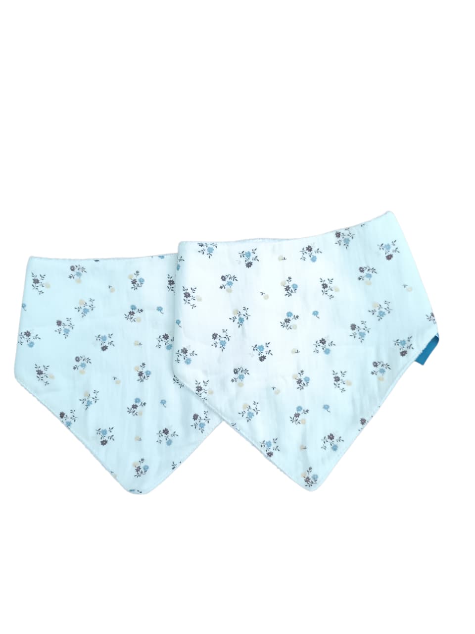 Pack 2 Bavoirs Bandana fleuri - blanc cassé