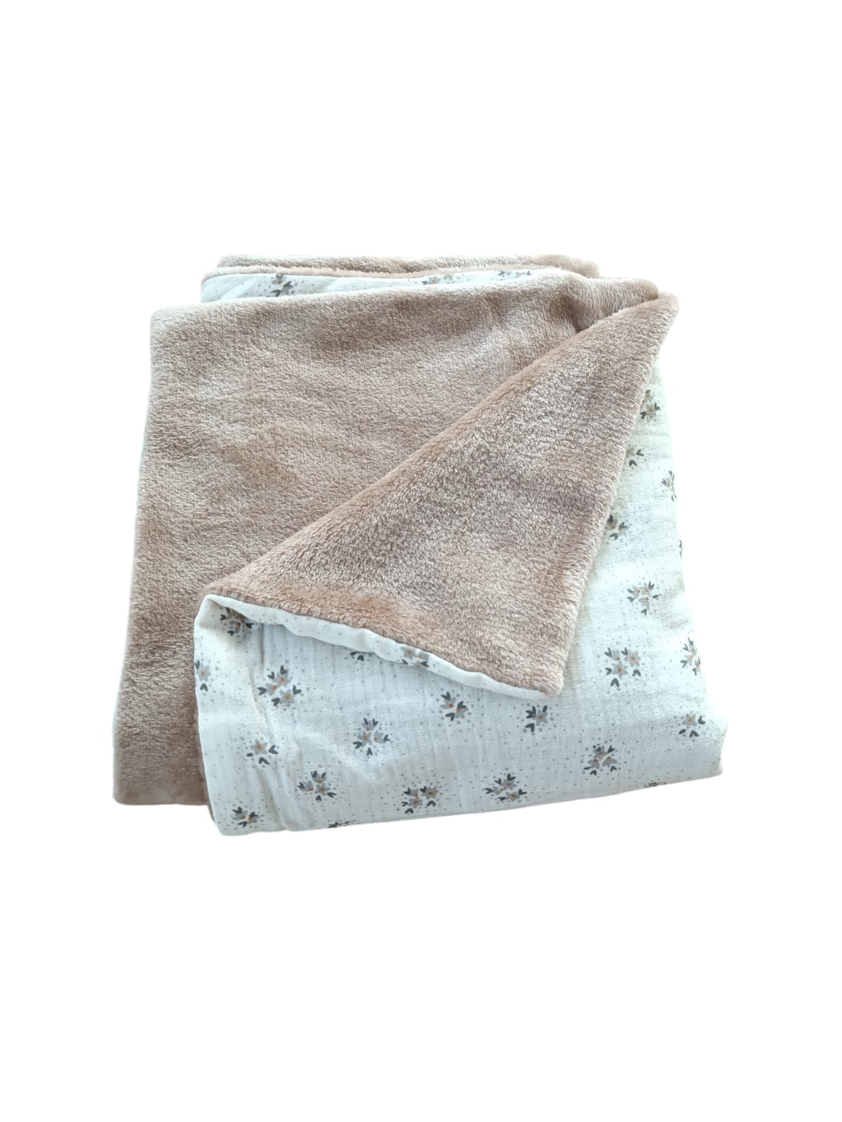 Couverture à motif en Gaz de coton- Taupe