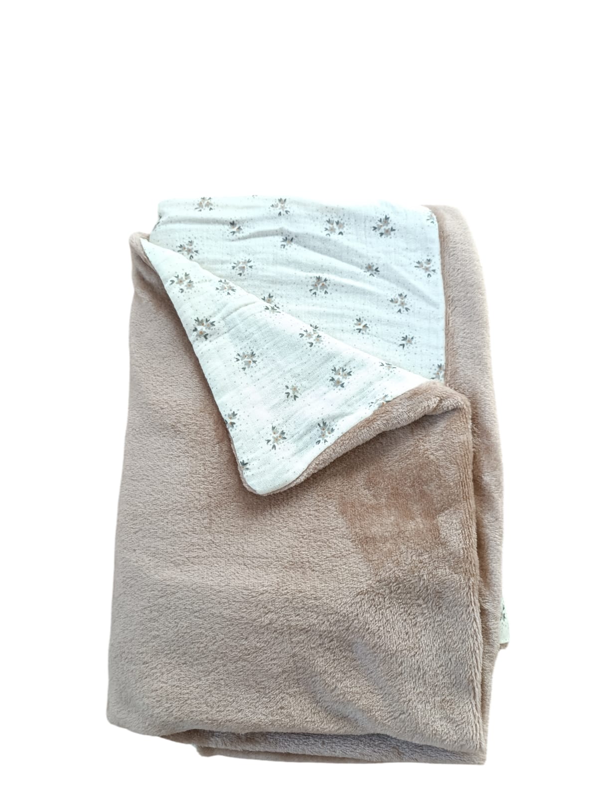 Couverture à motif en Gaz de coton- Taupe