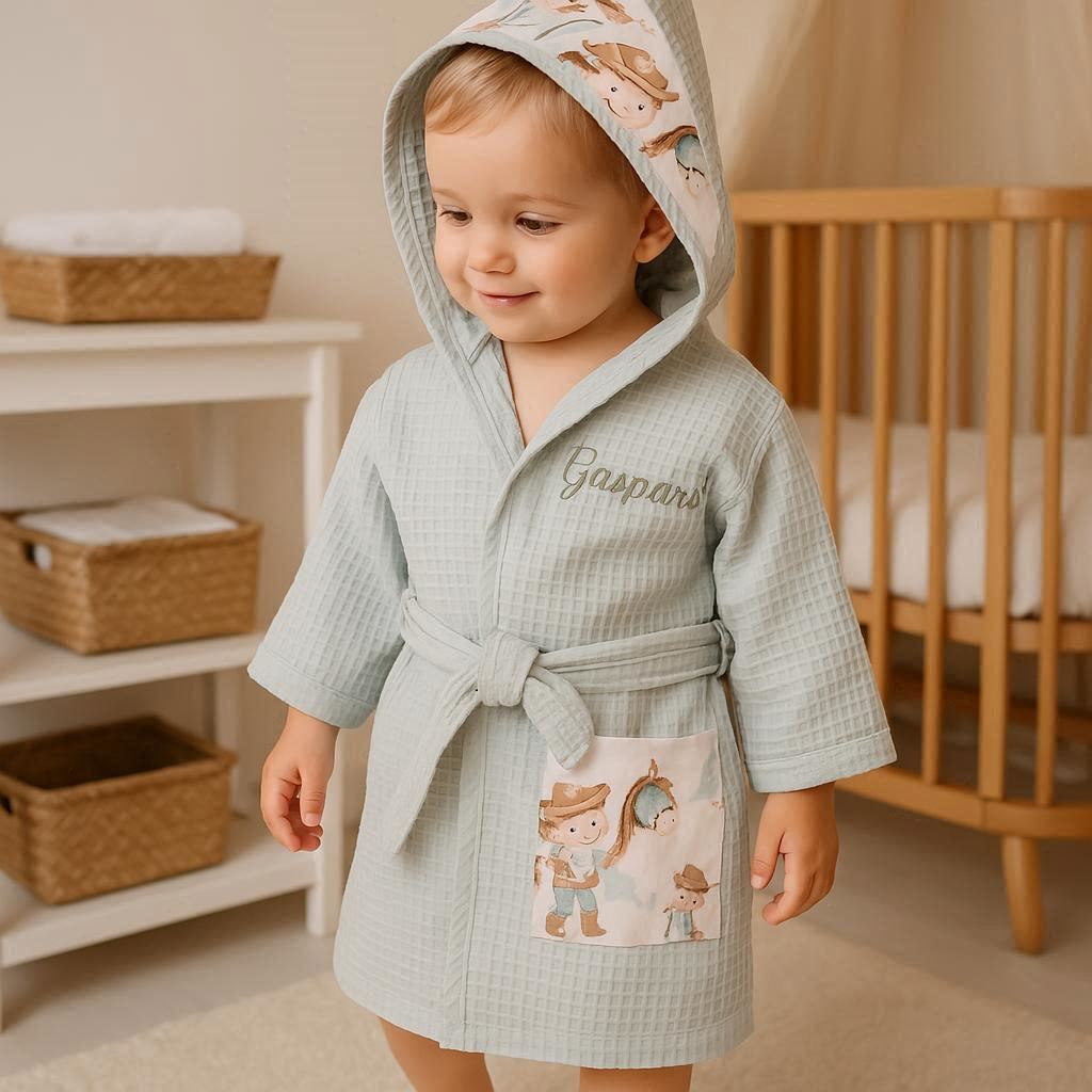 Peignoir de bain - Vert eau