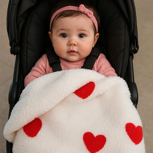 Couverture  coeur Blanc Cassé