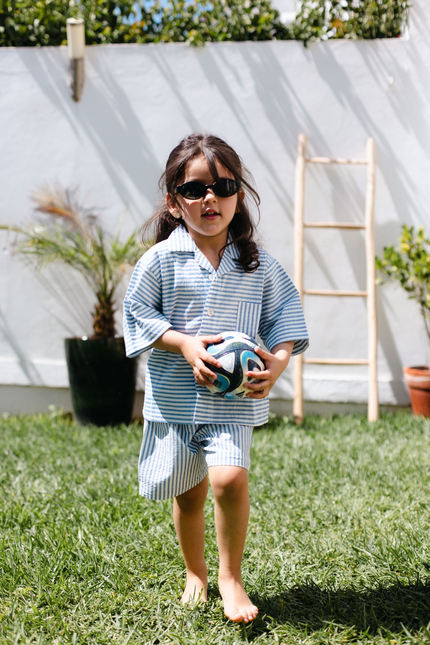Ensemble Bali  2 Pieces  pour enfant unisexe chemisier et short rayé