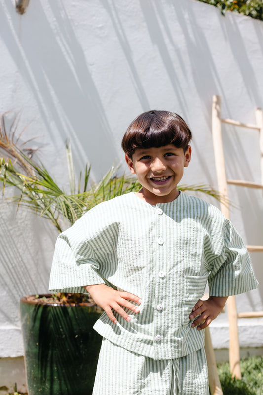 Ensemble TIKKI  2 Pieces  pour enfant  chemisier et short rayé