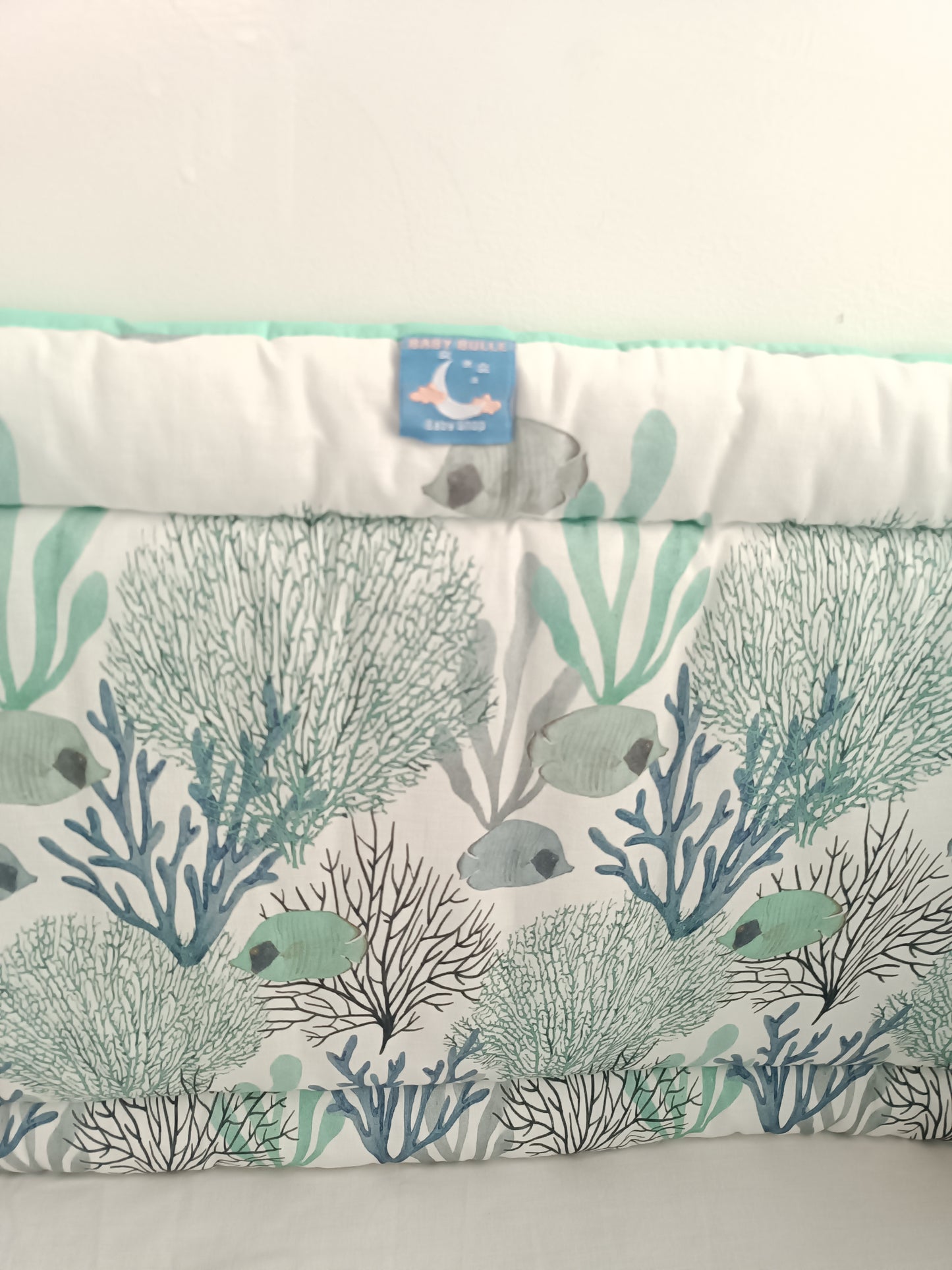 Tour de lit avec boudin 60*75*75 - Marrin vert eau