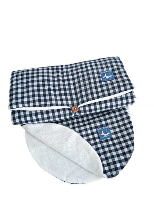 Tapis à langer & protège épaule vichy bleu