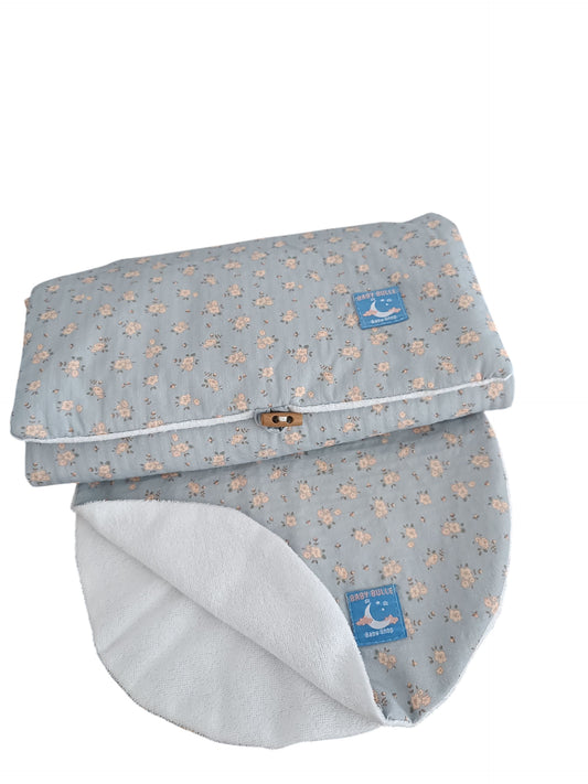Tapis à langer & protège épaule gaz de coton fleuri