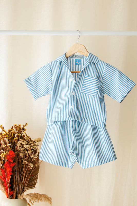 Ensemble Bali  2 Pieces  pour enfant unisexe chemisier et short rayé