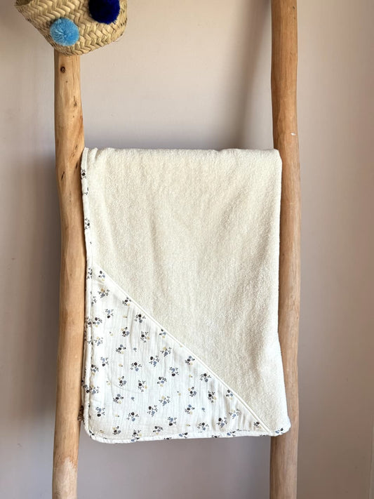 Cape de Bain & Gant -  Fleuri blanc cassé