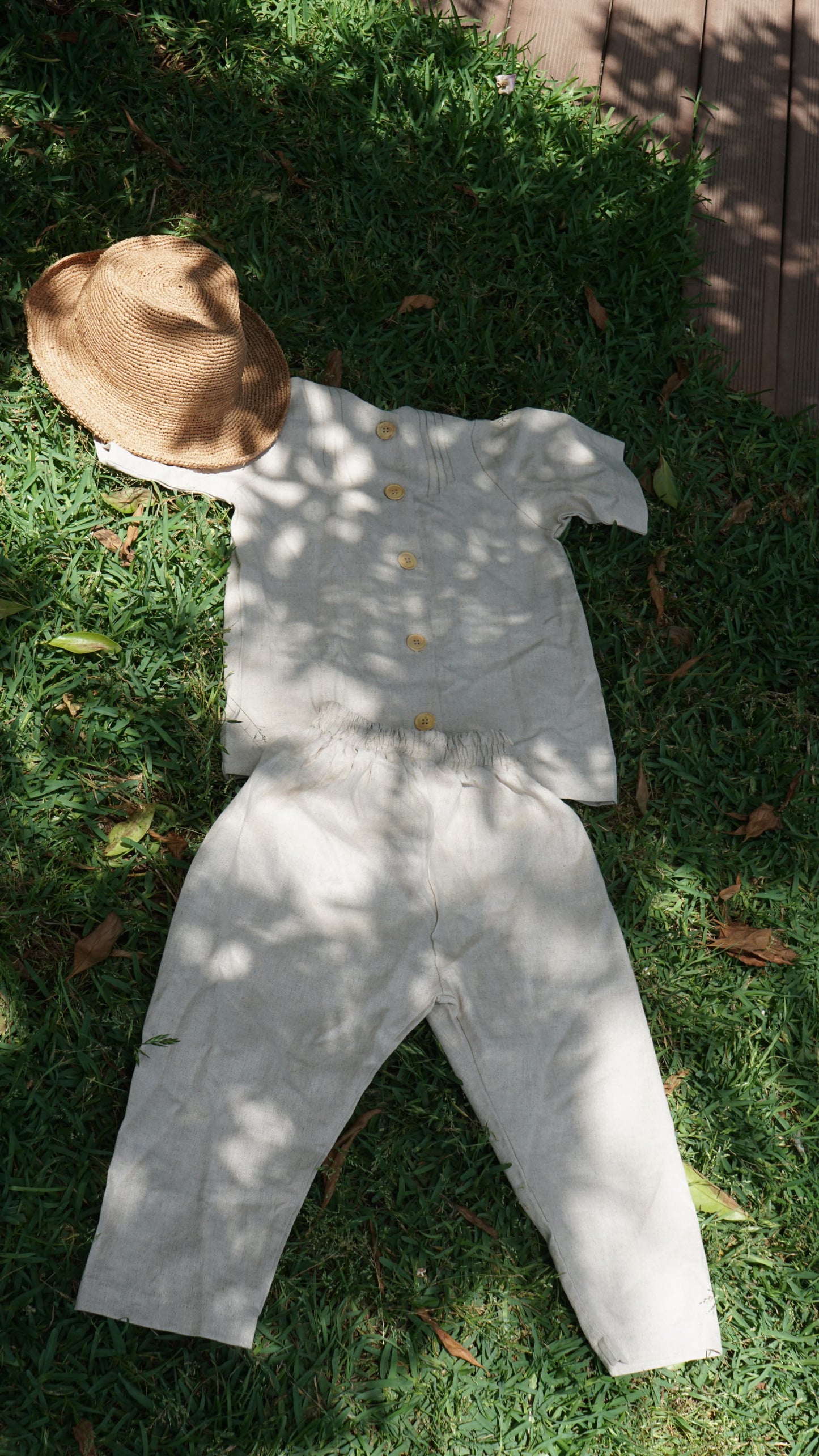 Ensemble en Lin  pour enfant Pantalon et chemise unisexe