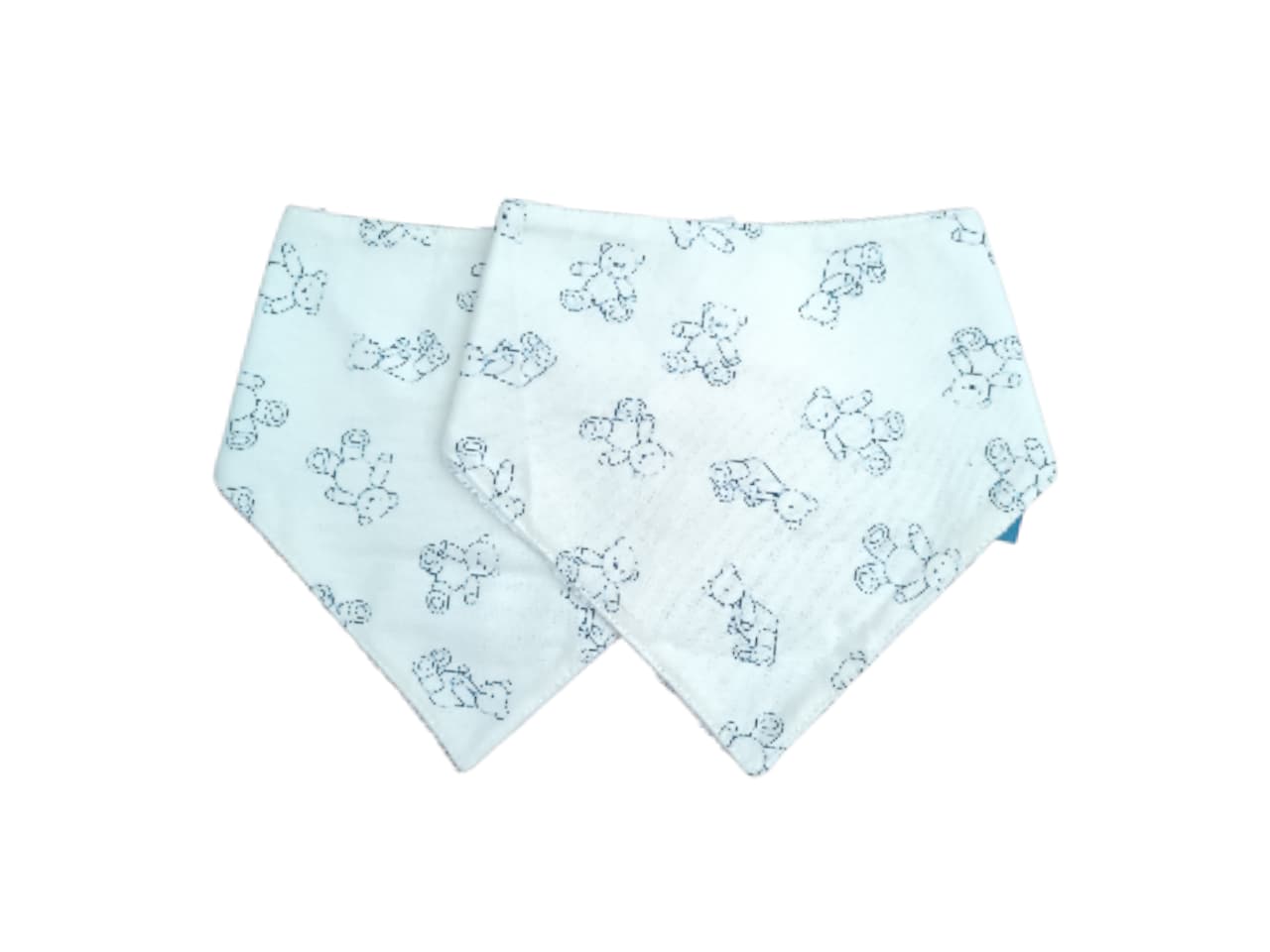 Pack 2 Bavoirs Bandana  ours - blanc cassé