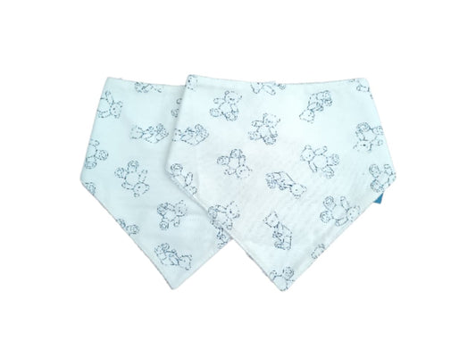 Pack 2 Bavoirs Bandana  ours - blanc cassé