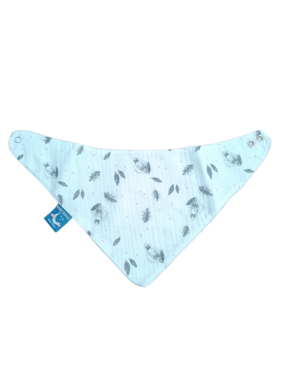Pack 2 Bavoirs Bandana  feuille - blanc