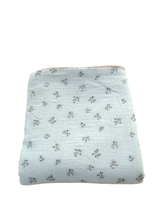 Couverture  à motif en Gaz de coton- Taupe