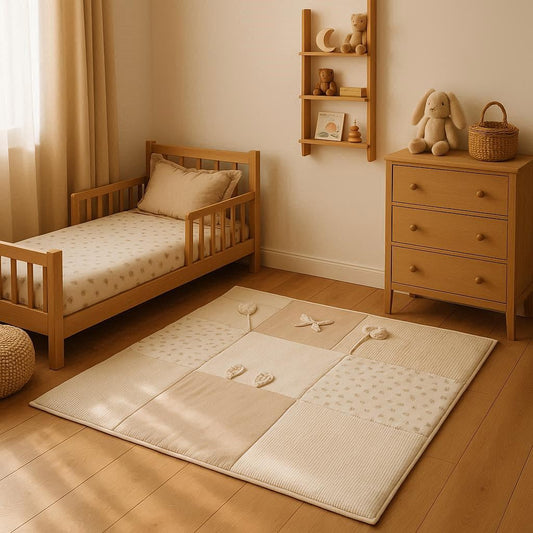 Tapis d'éveil blan cassé motif