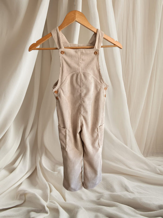 Salopette en velours pour enfant -Beige