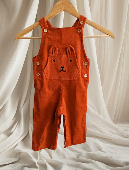 Salopette en velours pour enfant -Brique