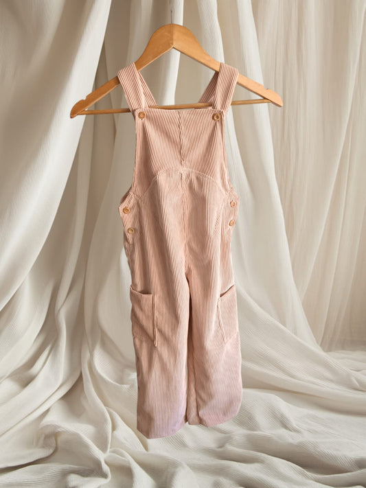 Salopette en velours pour enfant -Rose
